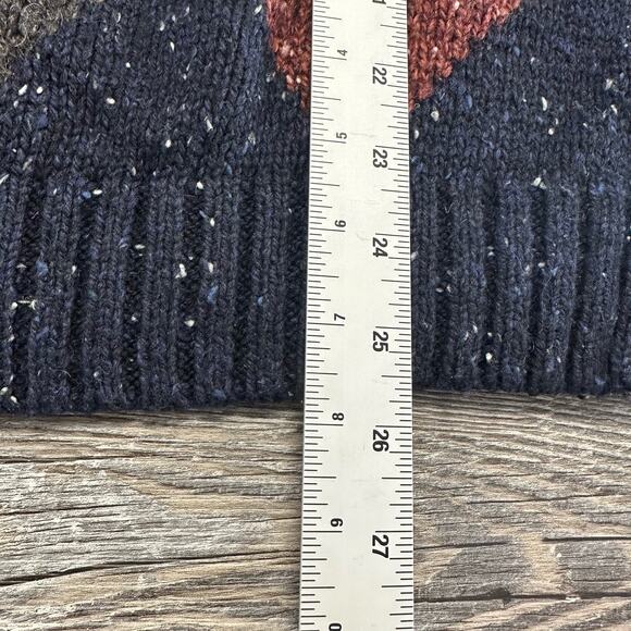 Vintage 90s Knightbridge Blue Argyle Mens L Wool Blend Crewneck Pullover Sweater - Picture 5 of 9